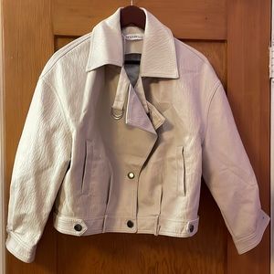Beige faux leather jacket